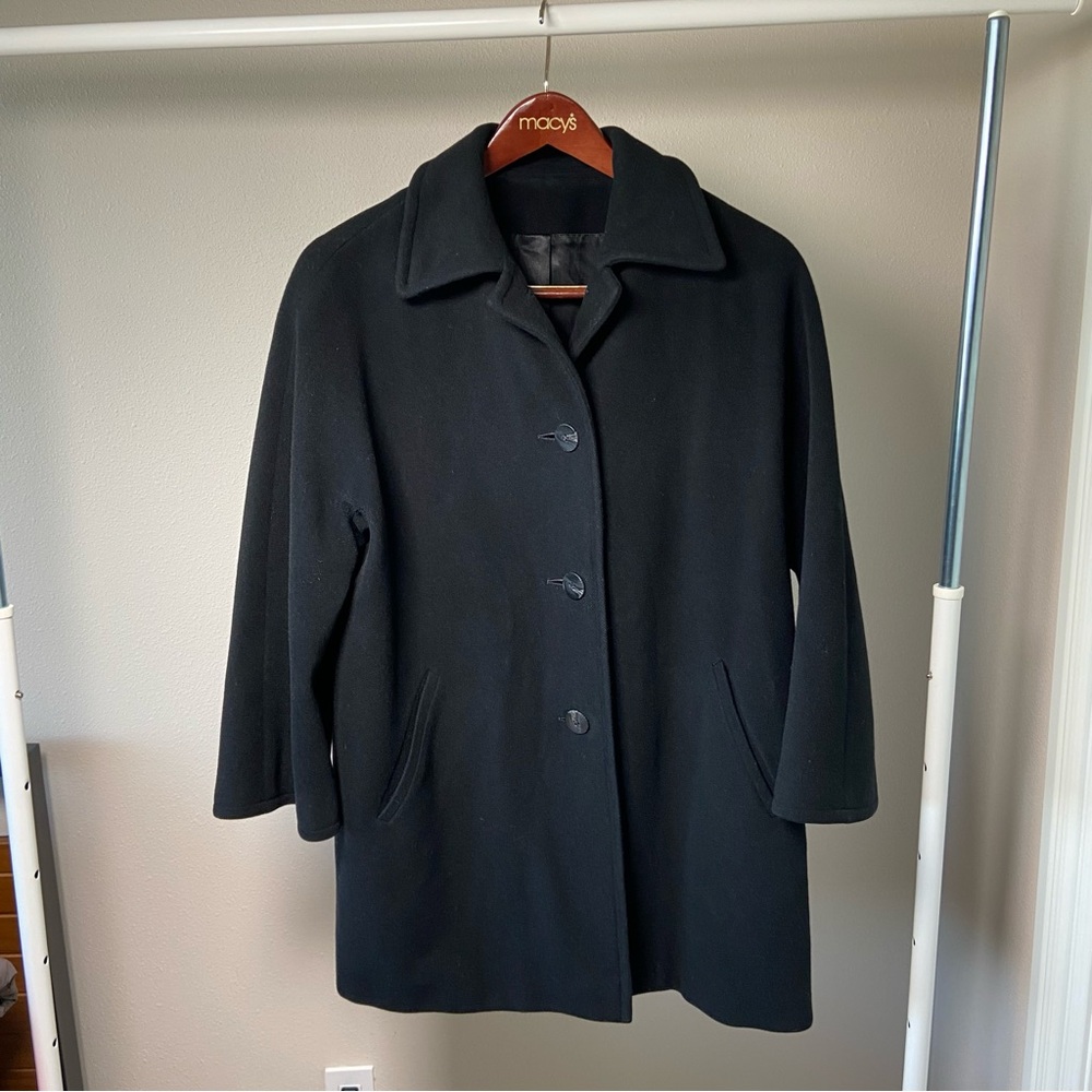 Regency Cashmere Vintage Black Pea Coat